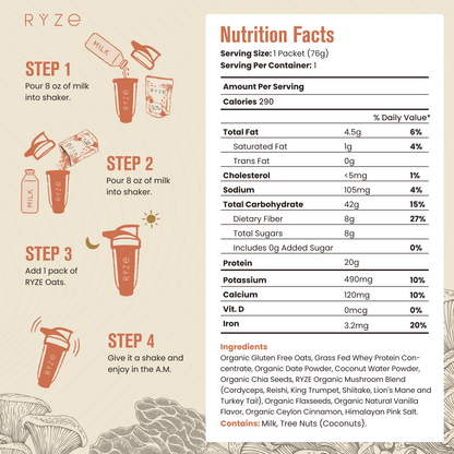 Mushroom Overnight Oats Pack (28 Servings)